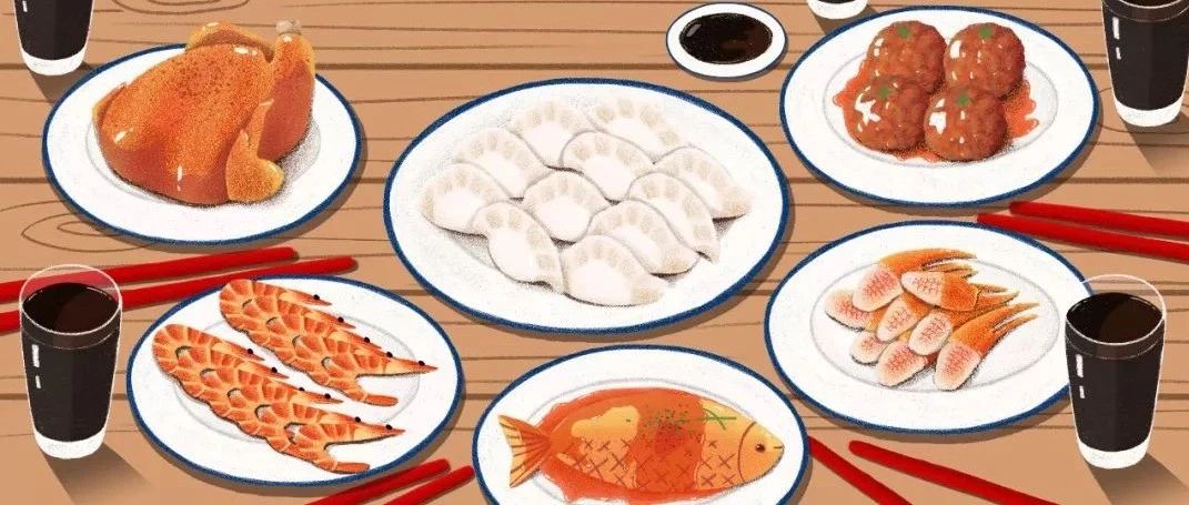 温暖的节日，布置好餐厅，围住一家人