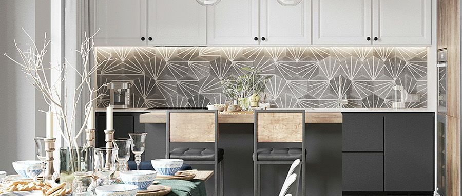 2019年厨房墙面流行这样铺瓷砖，别再只用小白砖了！