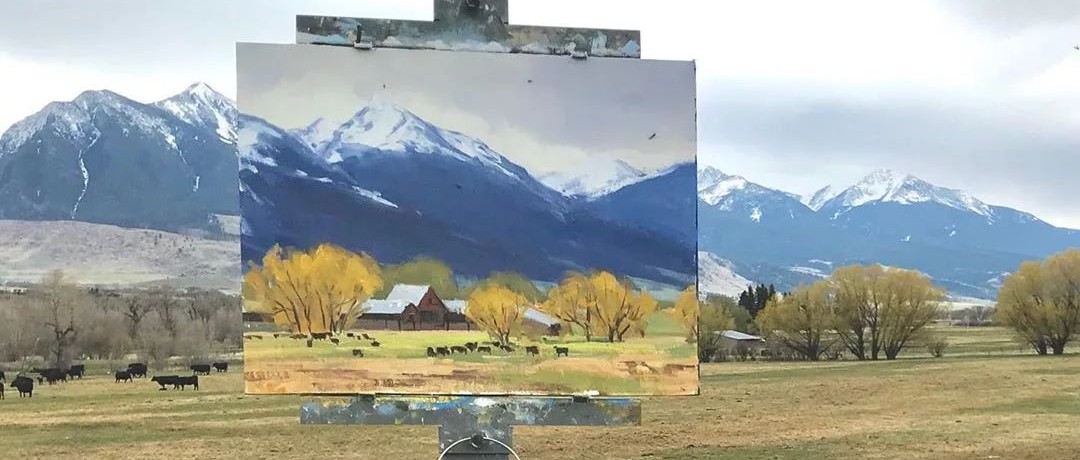 请问您是在画中间放了一块玻璃么？